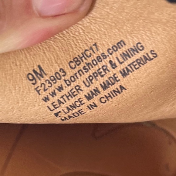 BORN Suede Sandals Black Genuine Leather Chunky Heel Mules Size 9 - Picture 7 of 7